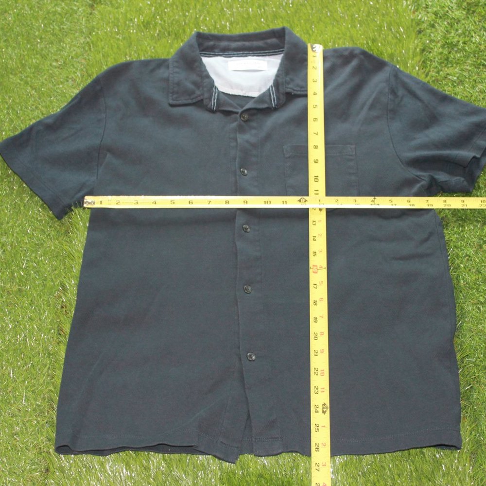 Denim & Flower Men's Navy Button Up Polo Shirt - Size Large - Picture 3 of 11